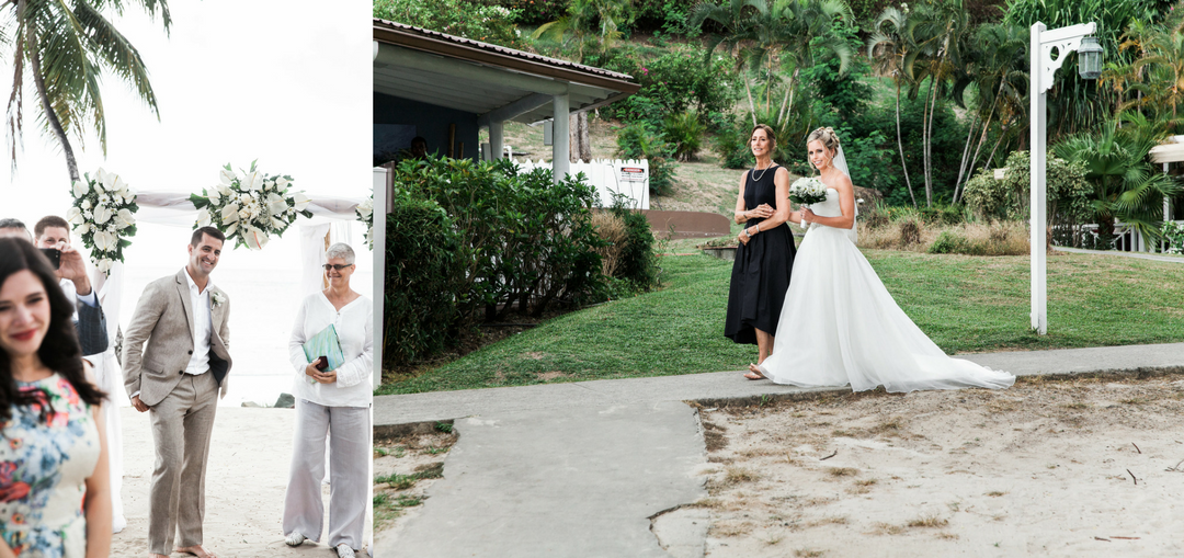 saint lucia wedding walking down the aisle