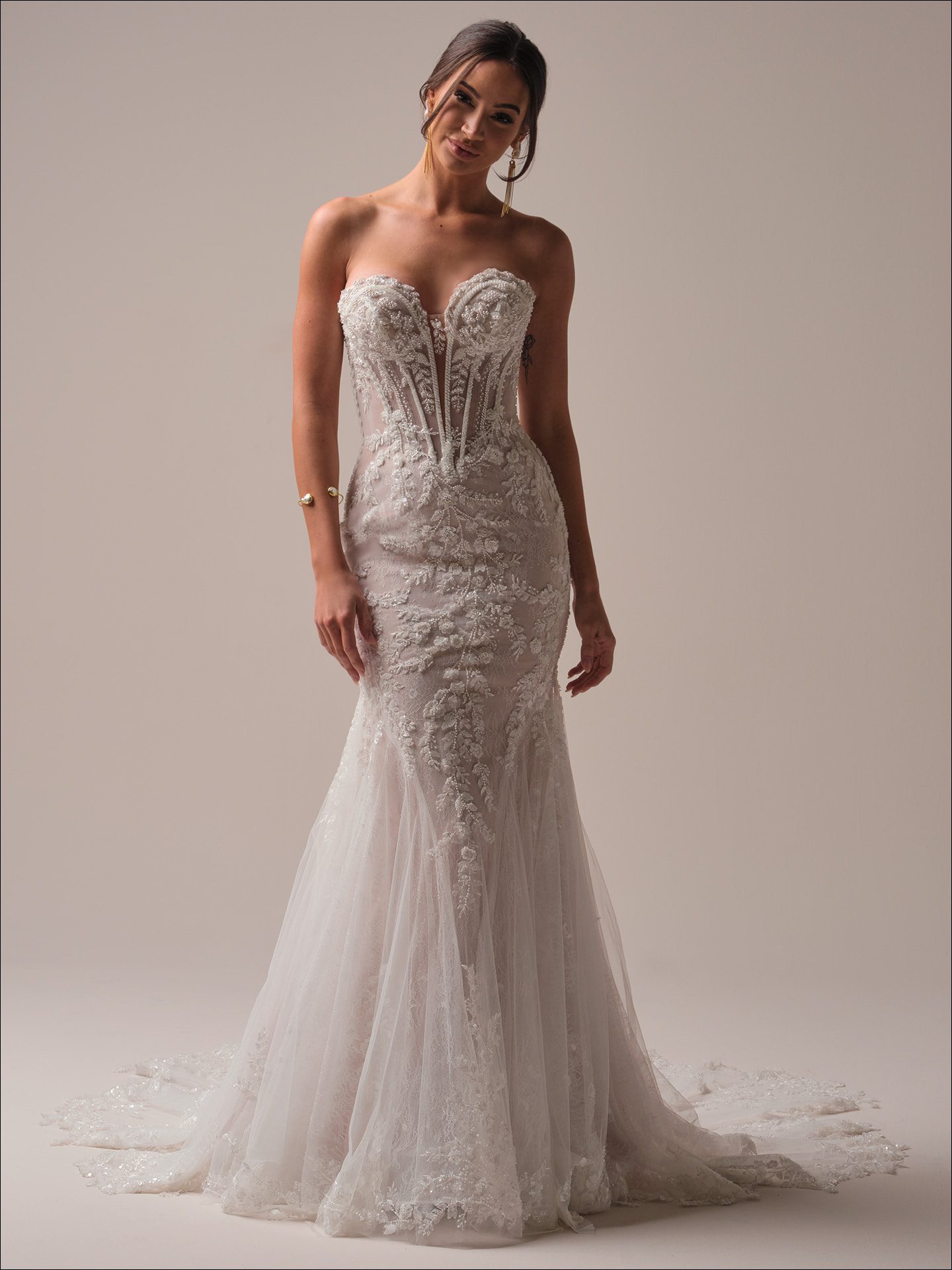 maggie sottero benji royale beaded lace mermaid wedding dress