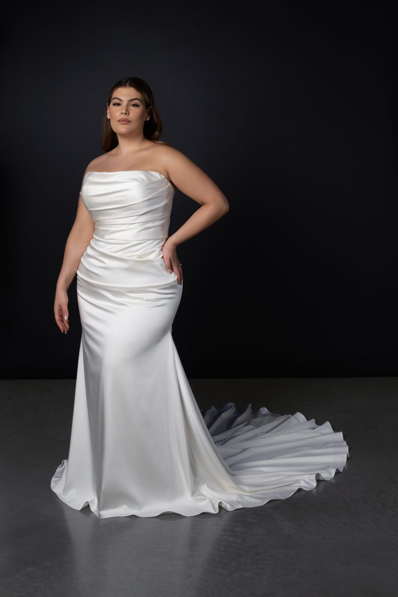 martina liana 1874 romantic plus size satin wedding dress
