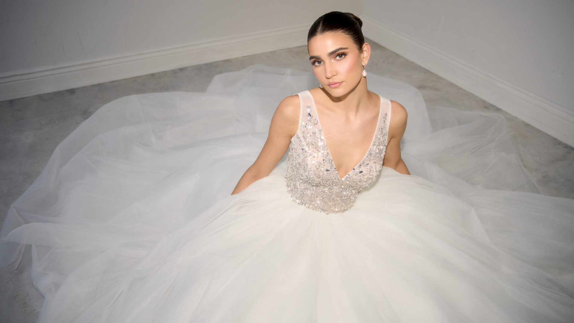 justin alexander signature marquis tulle ballgown ornate sheer crystal embroidered bodice wedding dress