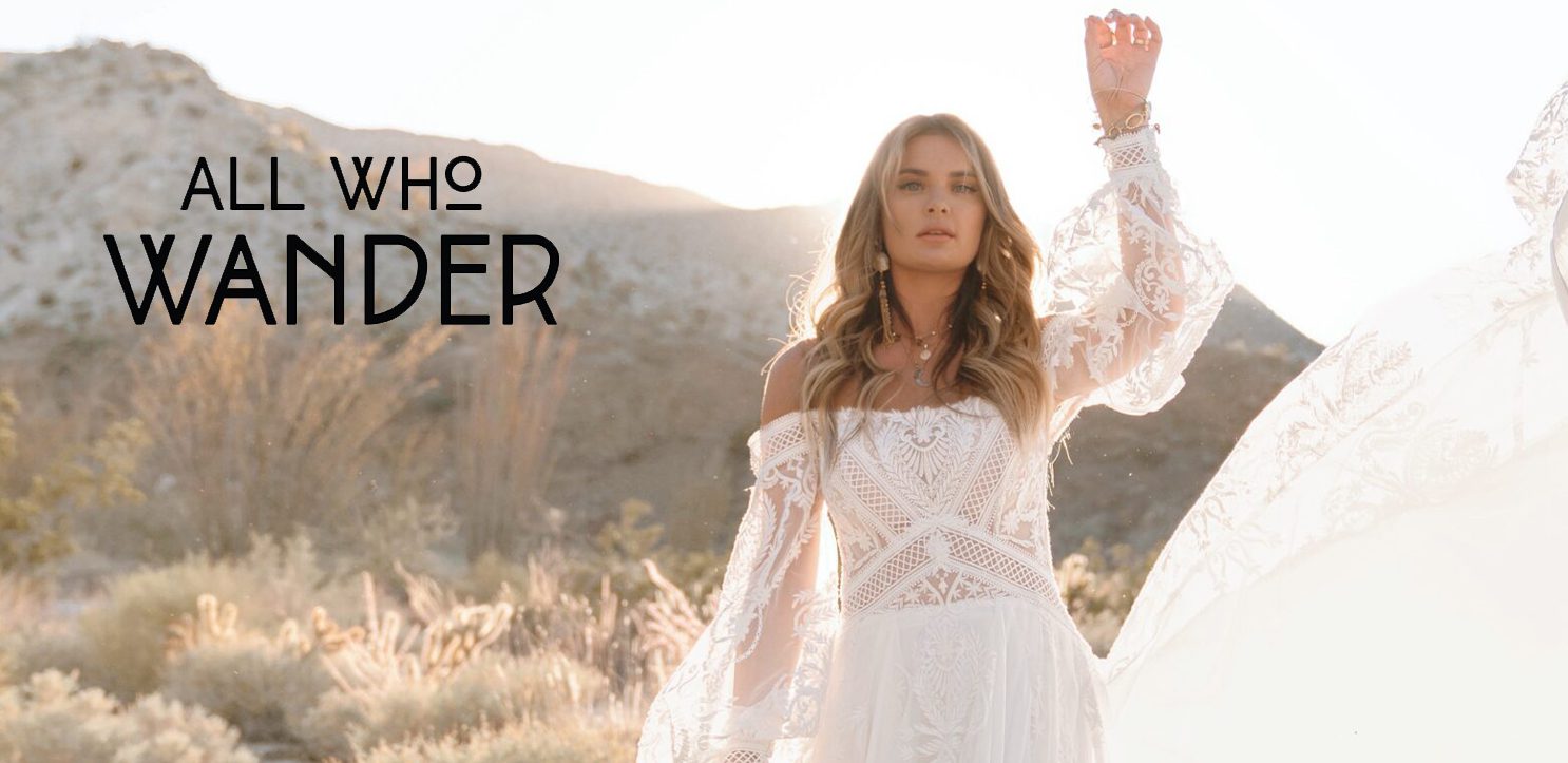 bohemian wedding dress denver Strapless Chiffon Boho Wedding Gown with All-Lace Back
