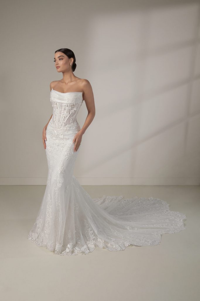 martina liana le1415 luxury princess strapless beaded fit and flare wedding dress