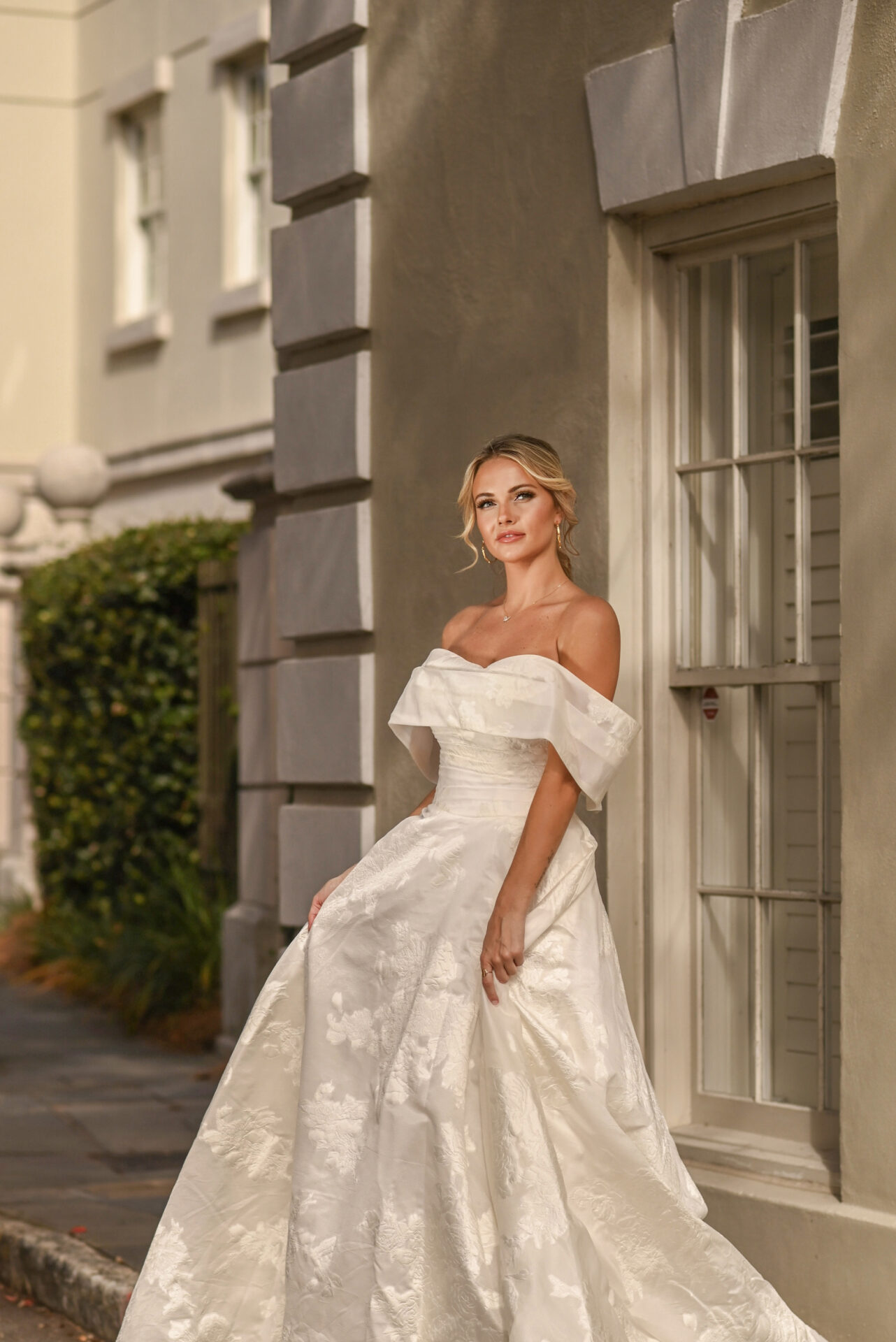 Essense of Australia D3971 Elegant Off The Shoulder Ballgown Wedding Dress Denver Colorado at The Bridal Collection