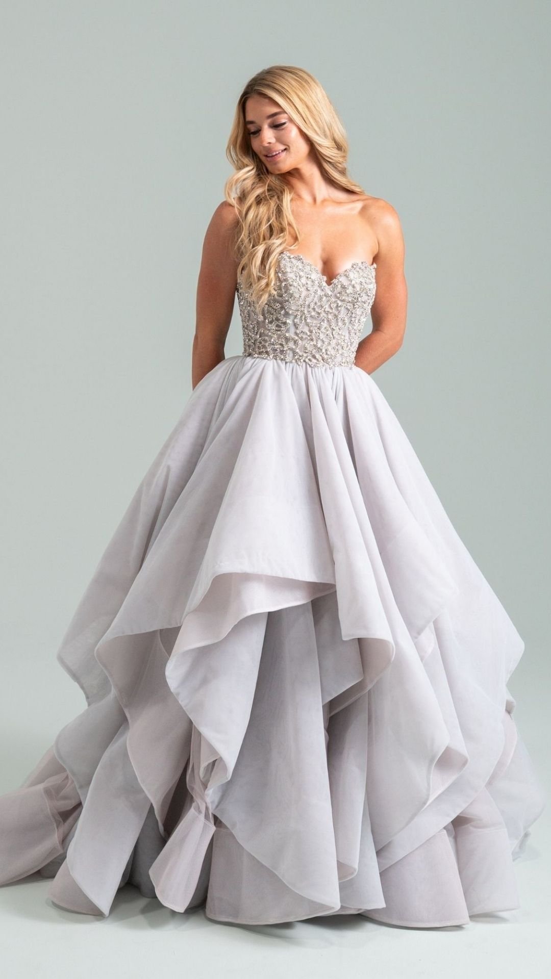 Hayley Paige Haylo Was Her Name wedding dress beaded bodice strapless sweetheart neckline layered horse hair ballgown skirt lavender