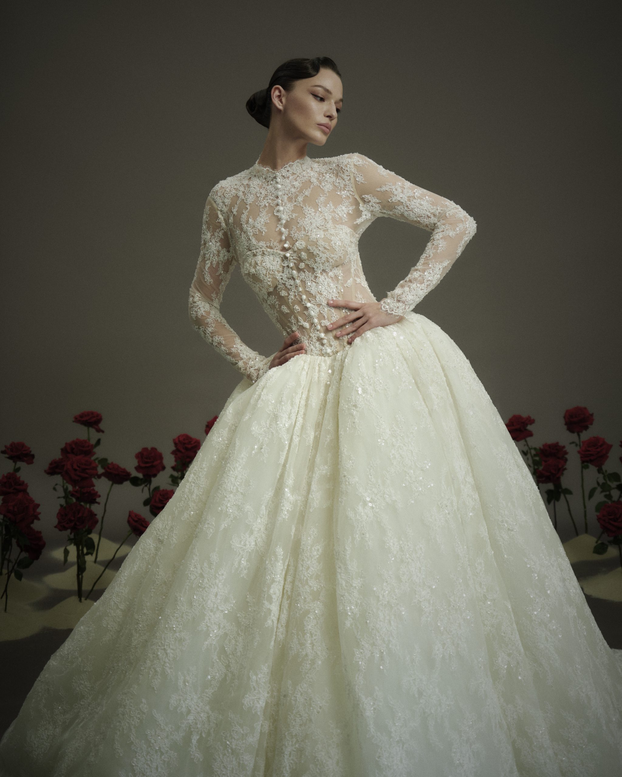 Nicole + Felicia Couture Wedding Dresses Dramatic Dress Silhouettes Couture Wedding Dress in Denver, Colorado at The Bridal Collection