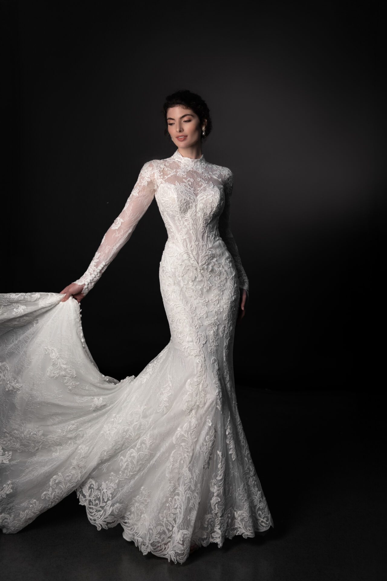 ML1995 Martina Liana Long Sleeve High Neck Wedding Dress