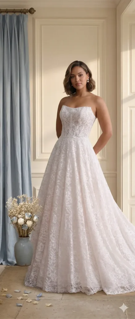 Sophie-James-Bobbi-lace-wedding-basque-waist-strapless-in-stock