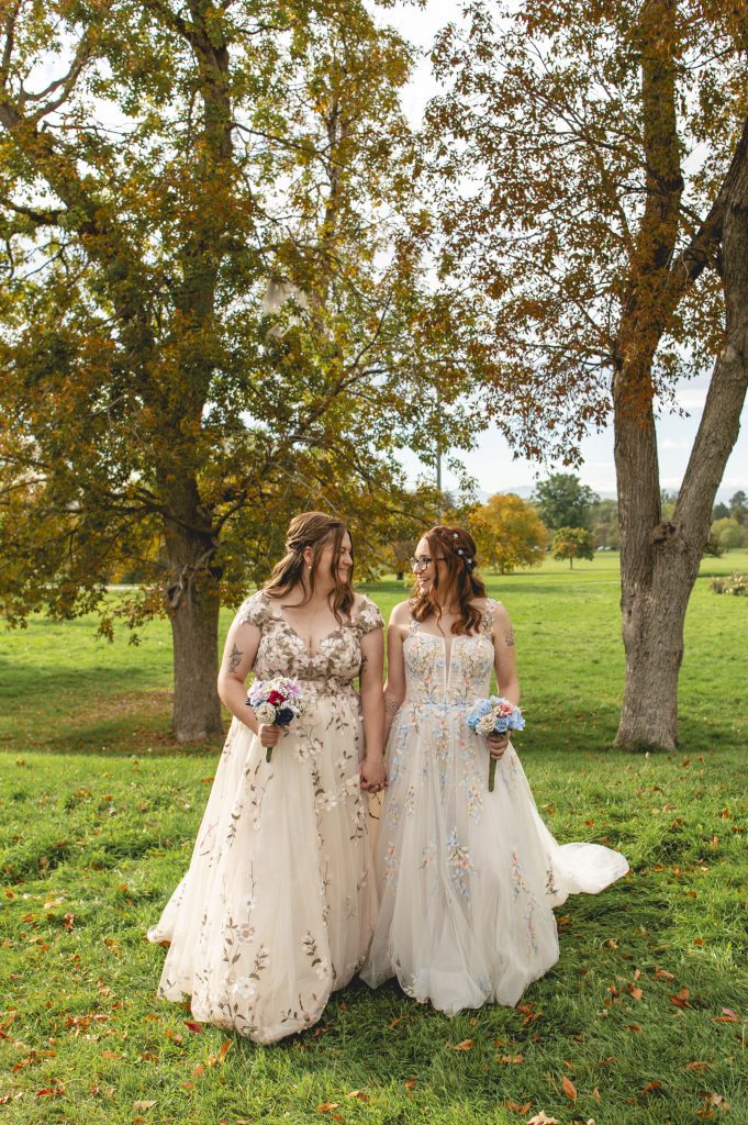 two brides just married in lgbtq wedding in colorado